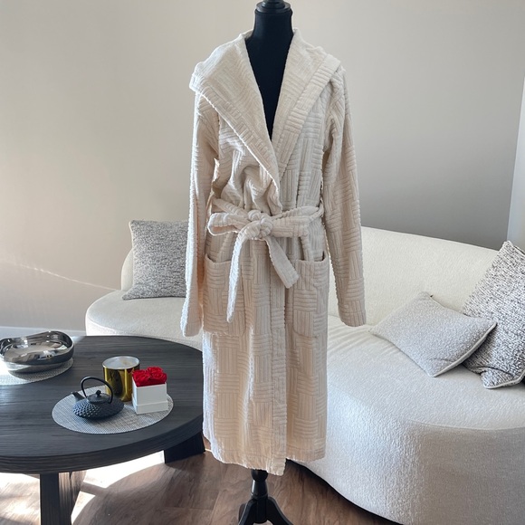 Bottega Veneta Intreccio Jacquard Cotton Bathrobe size M $750